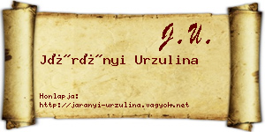 Járányi Urzulina névjegykártya